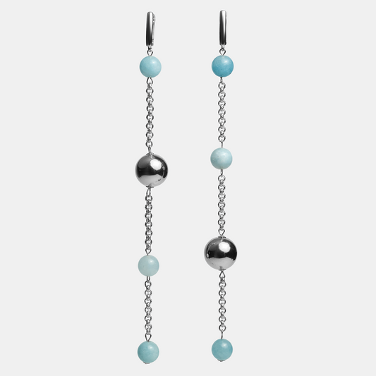 Earrings space ELEMENTS Aquamarine platinum