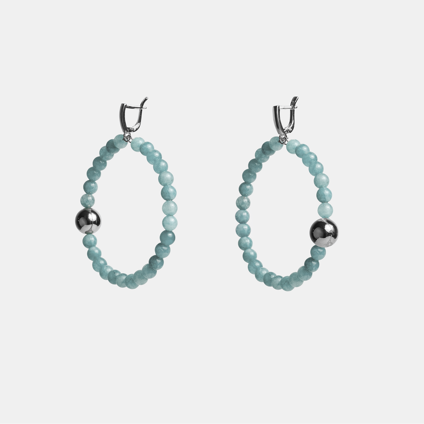 Earrings circle ELEMENTS Aquamarine platinum