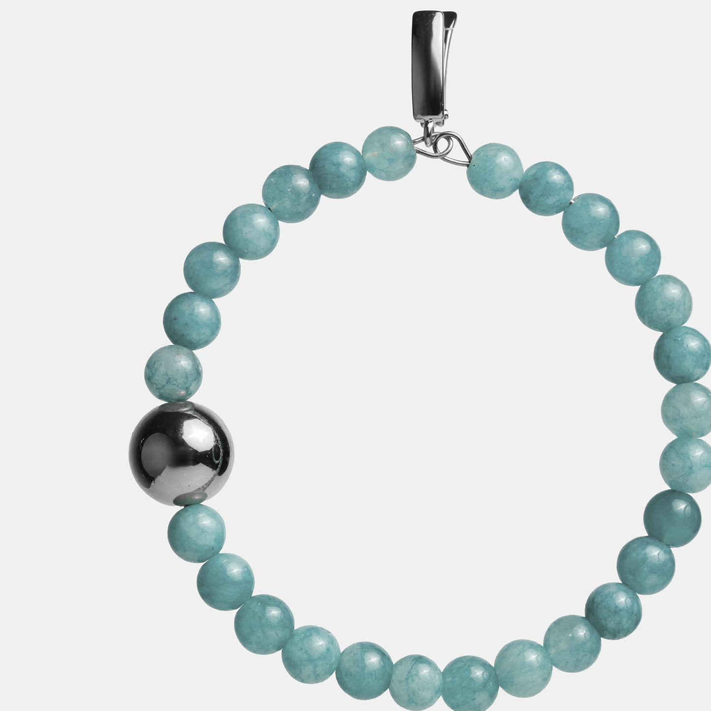 Earrings circle ELEMENTS Aquamarine platinum