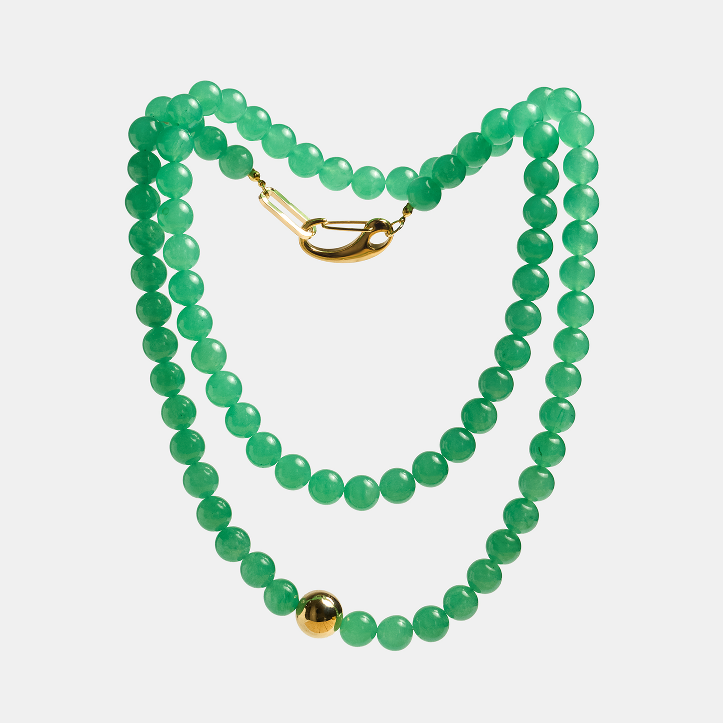 Necklaces ELEMENTS Aventurine gold long