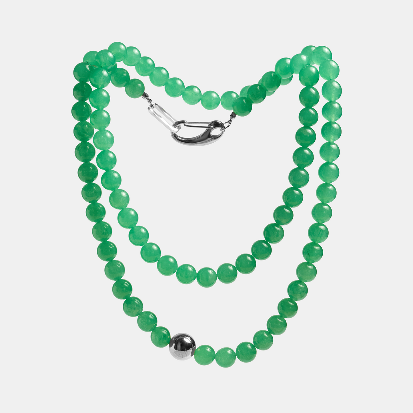 Necklaces ELEMENTS Aventurine platinum long