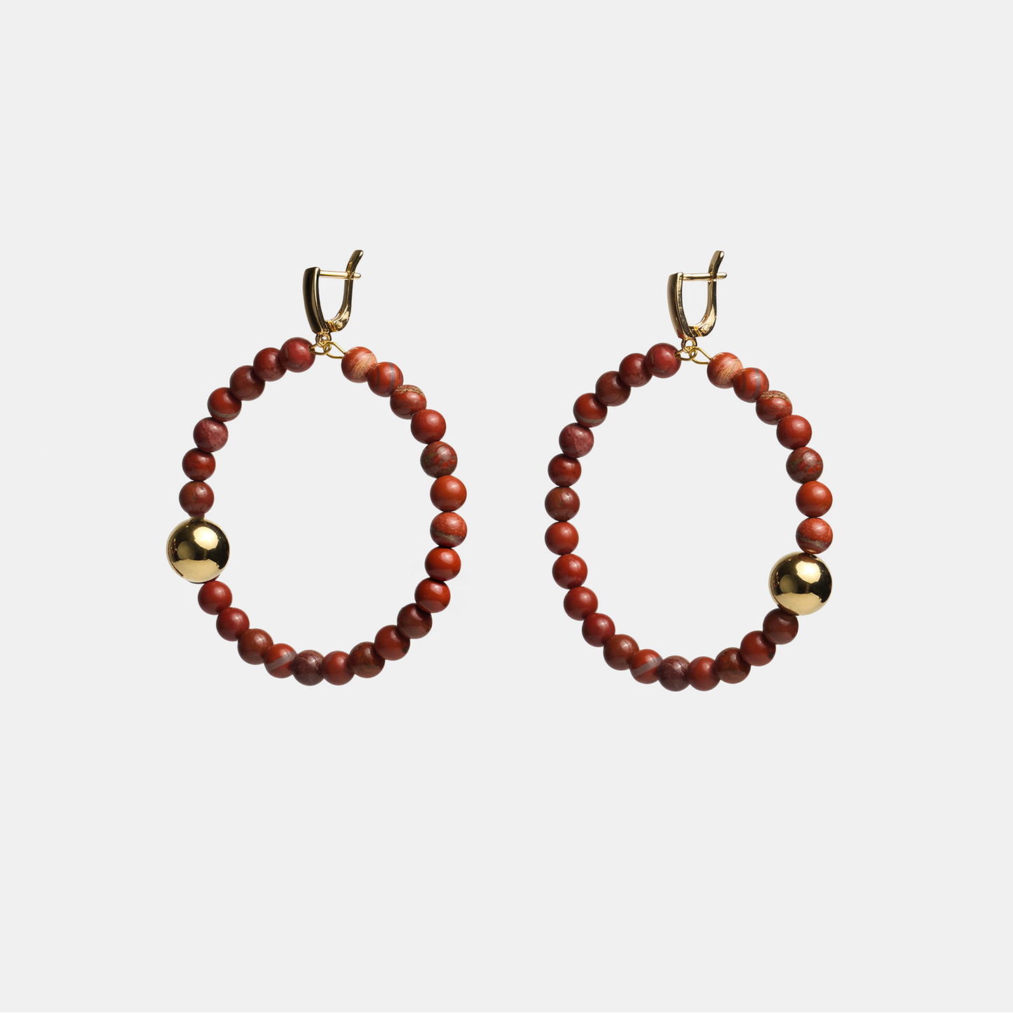 Earrings circle ELEMENTS Jasper gold