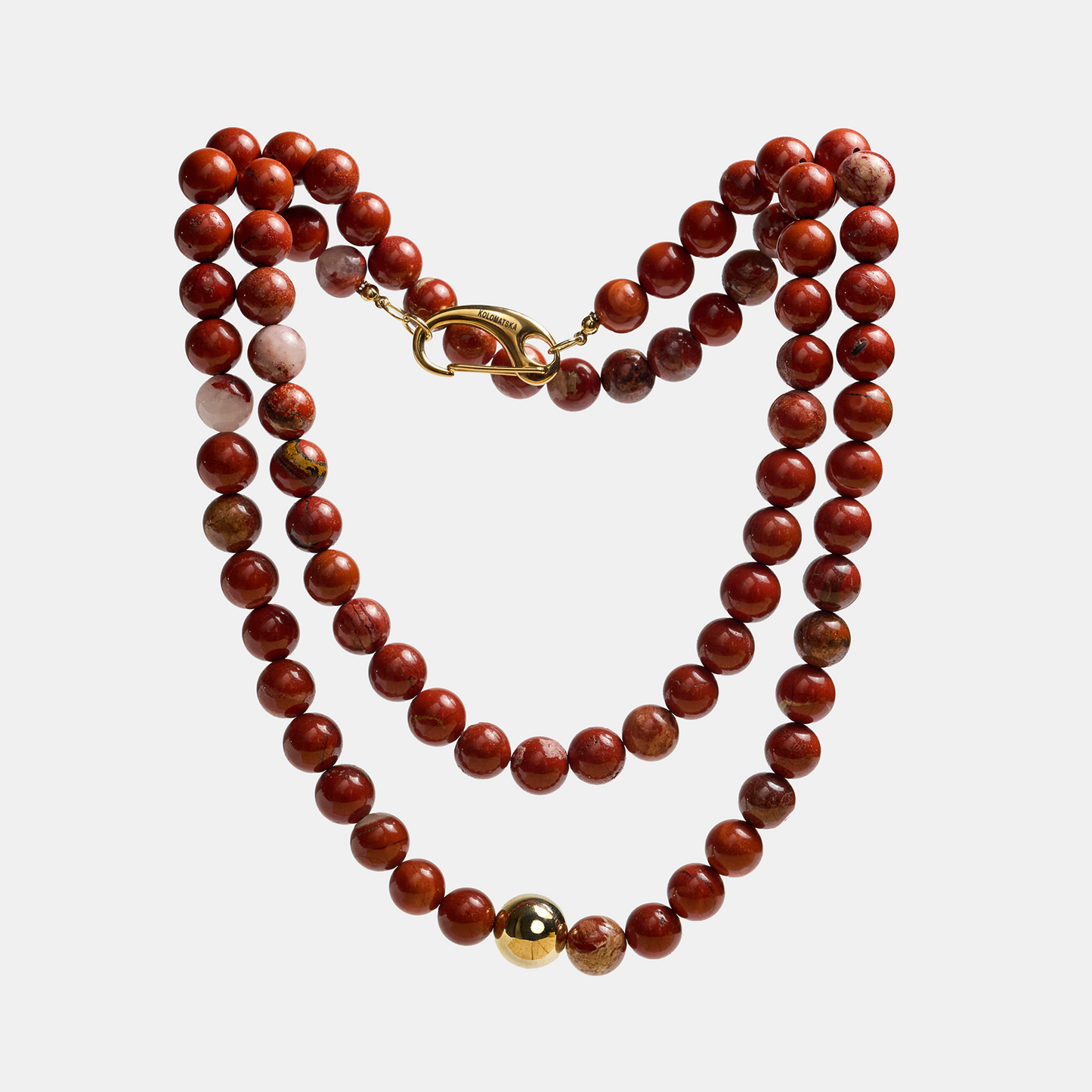 Necklaces ELEMENTS Jasper gold long