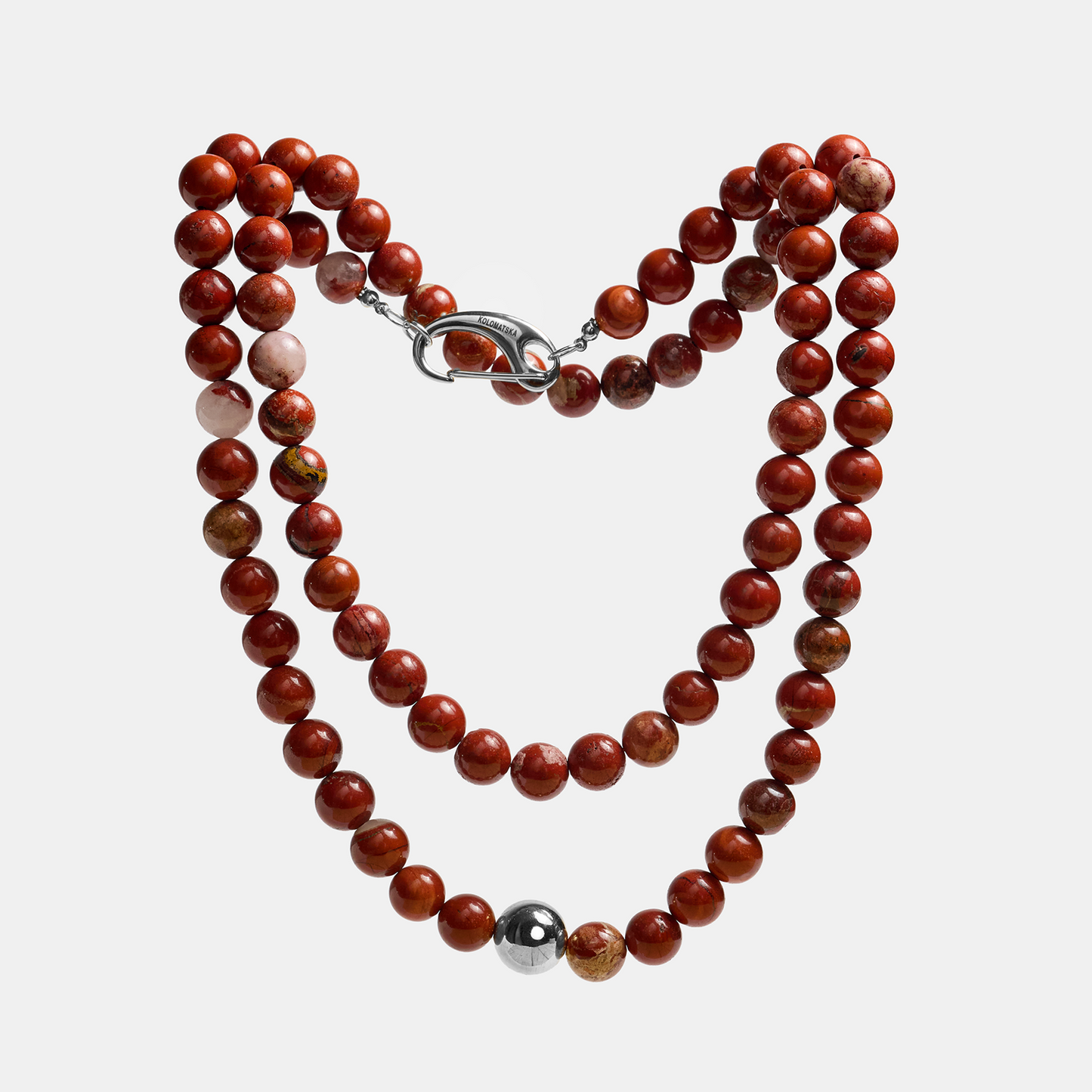 Necklaces ELEMENTS Jasper platinum long