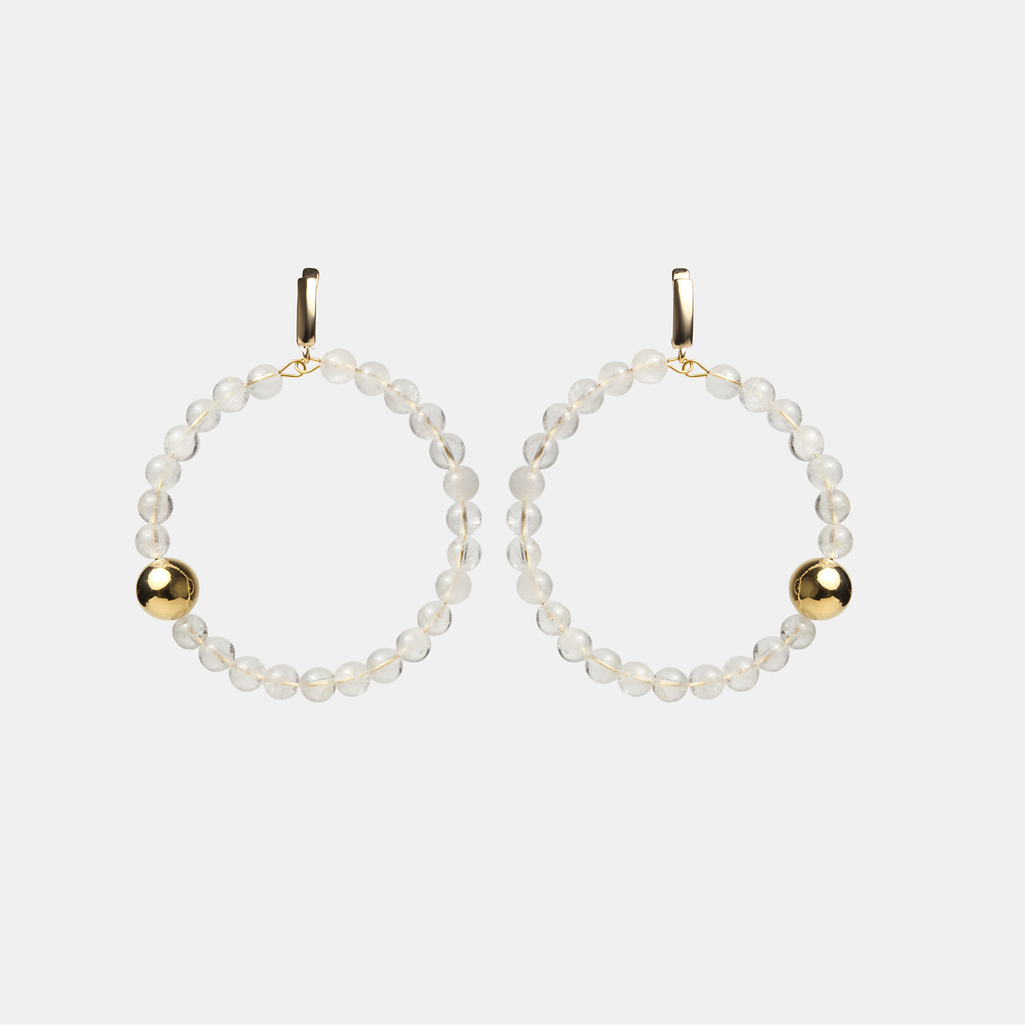 Earrings circle ELEMENTS Rock Crystal gold