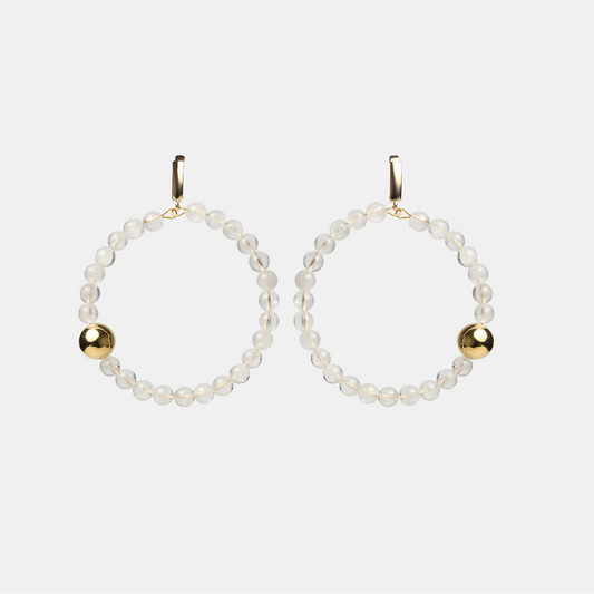Earrings circle ELEMENTS Rock Crystal gold