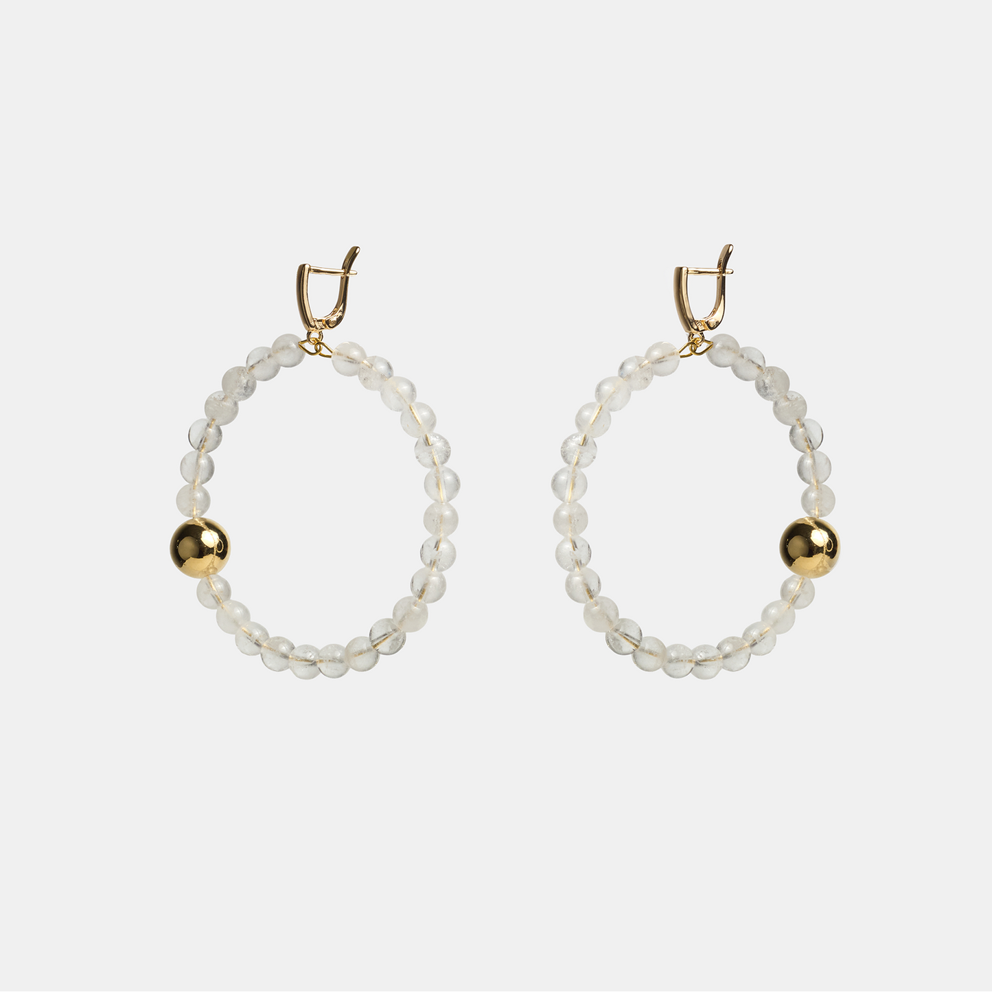 Earrings circle ELEMENTS Rock Crystal gold