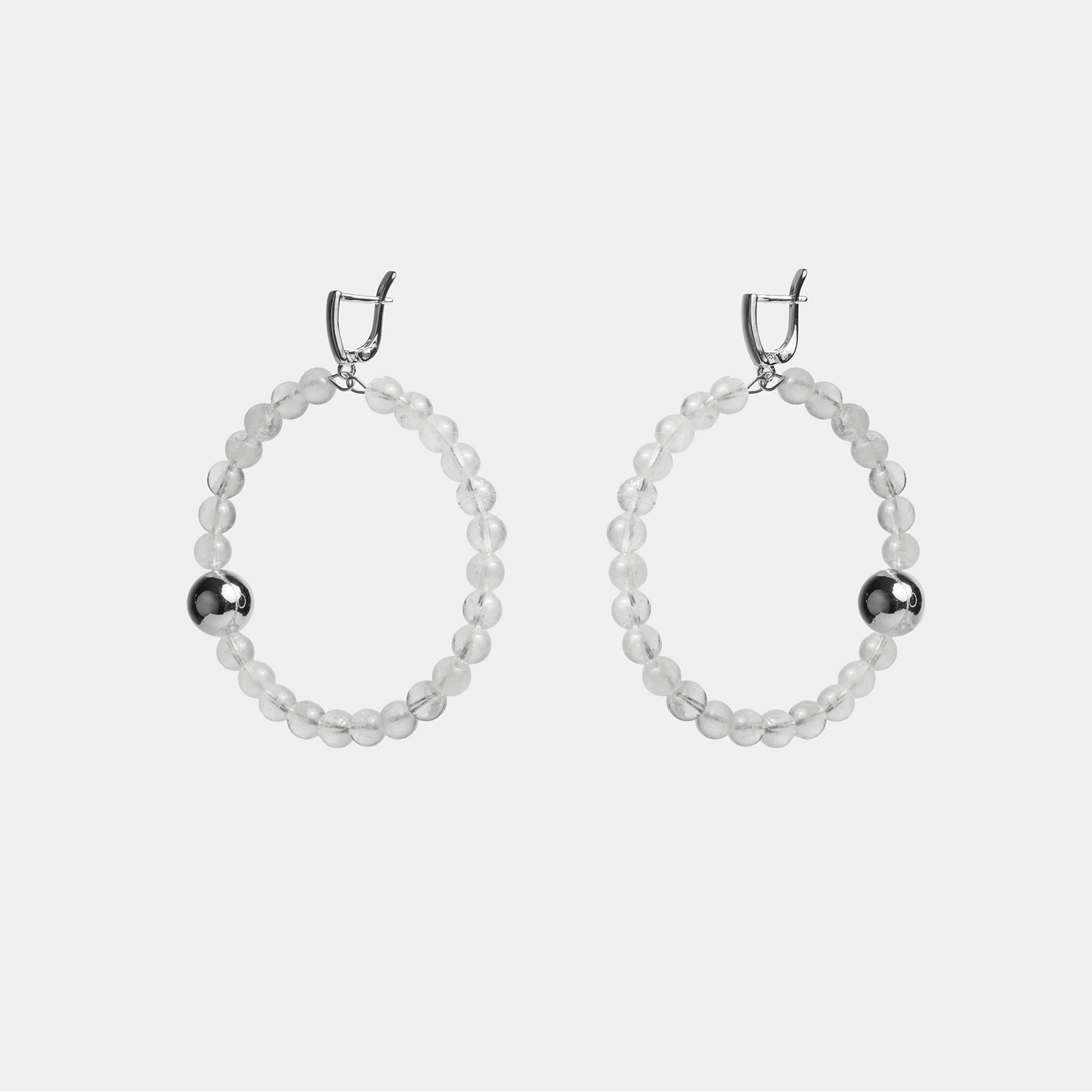 Earrings circle ELEMENTS Rock Crystal platinum