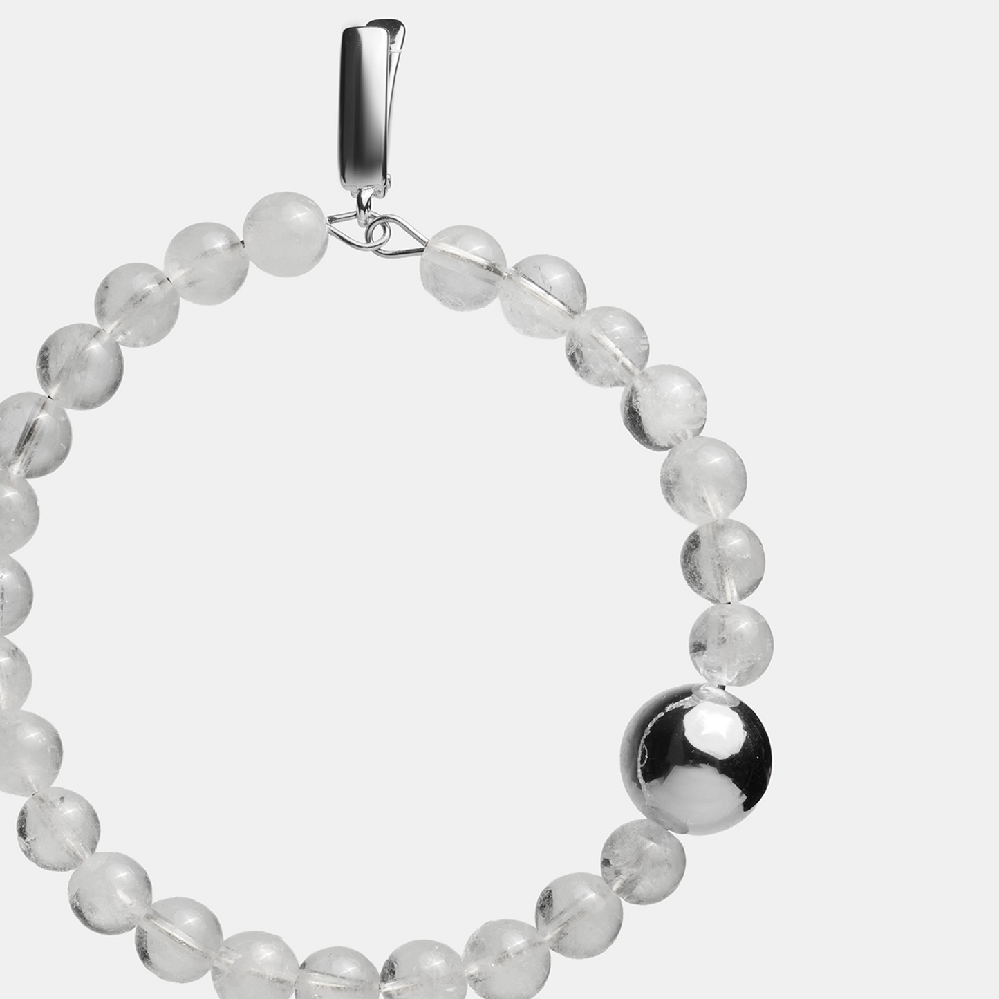 Earrings circle ELEMENTS Rock Crystal platinum